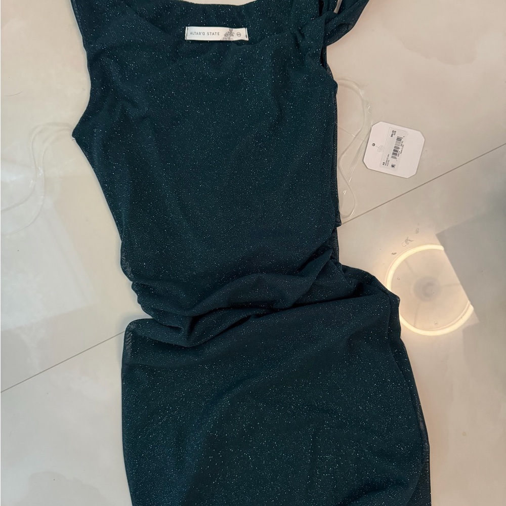 Altar'd State Black Glitter Mini Dress